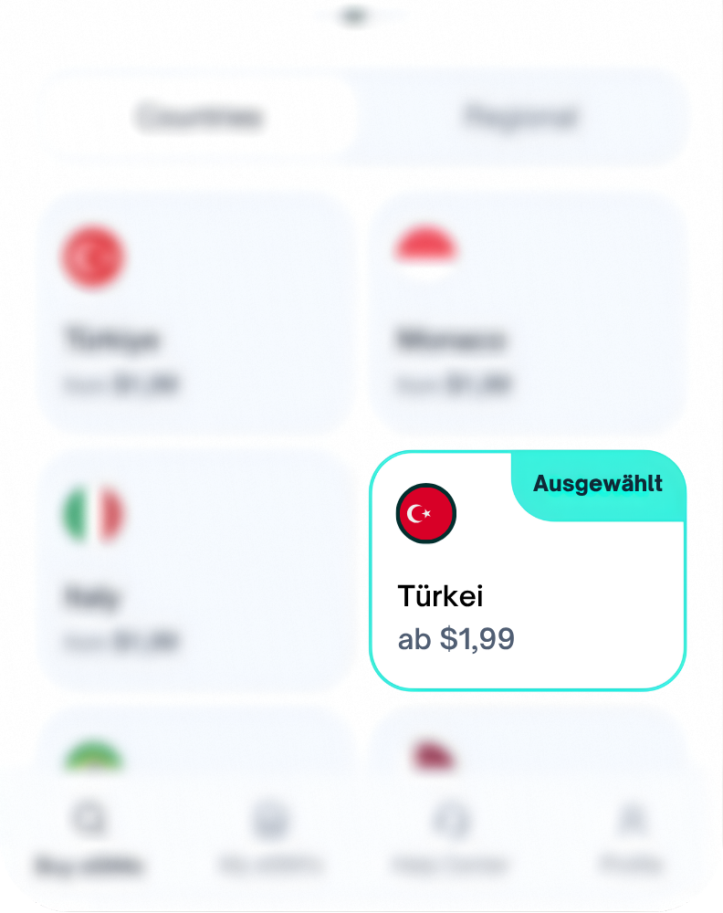 Wähle einen Roambit-Datentarif